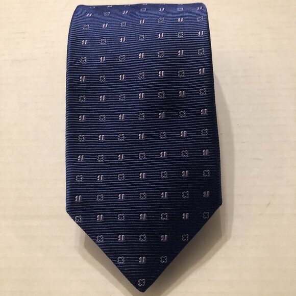 ERMENEGILDO ZEGNA MEN'S NEW BLUE 100%SILK TIE WIDTH: 3 1/2